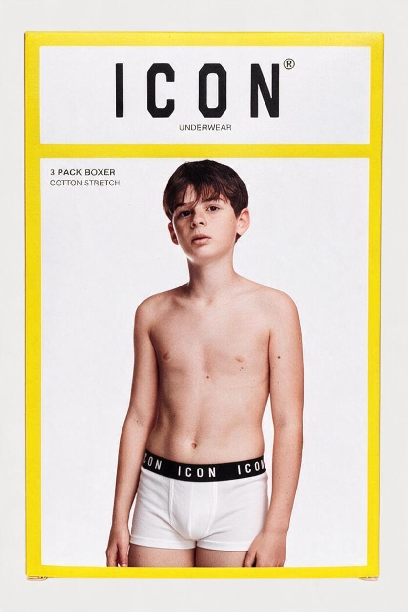 3 Pack Boxer Bambino Bianco ICON