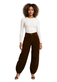 Pantaloni buggy a costine con peluches Donna Please - L