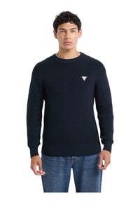 Maglione mini logo triangolo Uomo Blu Guess Jeans - L