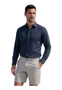 Camicia slim blu navy Uomo Mackten - L