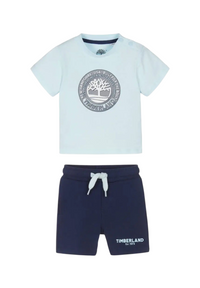 Completo t-shirt e pantaloncini Bambino Celeste Timberland - 2 anni