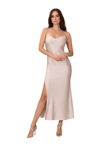 Abito lungo in raso Donna Beige PDK - S