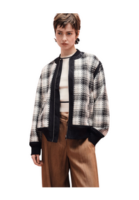Bomber oversize con fantasia Donna Avorio Imperial - L