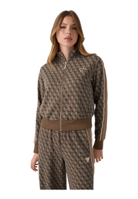 Felpa full zip logo 4g Donna Marrone Guess Activewear - S