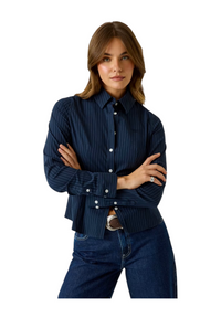Chemise rayée Femme Bleue Guess Jeans - L