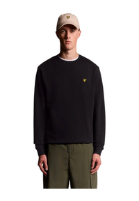 Felpa girocollo in cotone Uomo Nero Lyle e Scott - L
