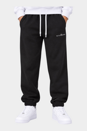 Pantaloni della tuta neri Follower SRL con logo John Richmond bianco e coulisse in vita