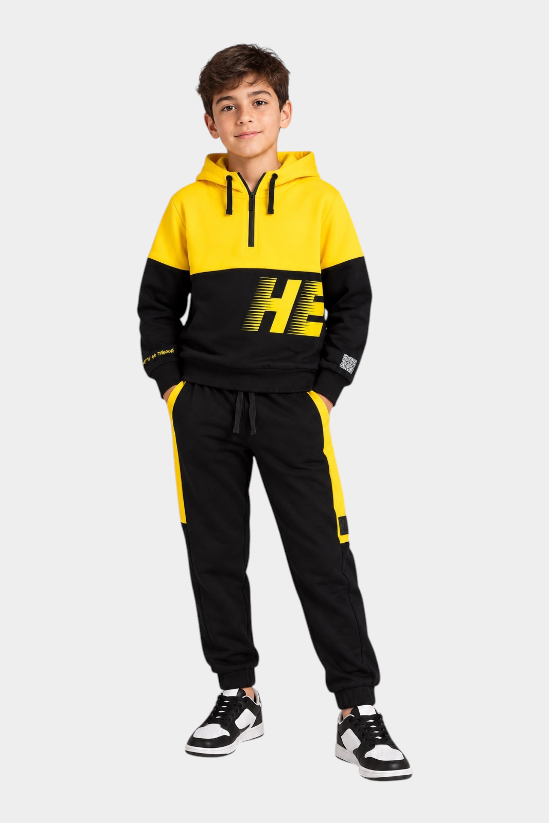 Completo coordinato logo iconico Bambino Giallo HERO