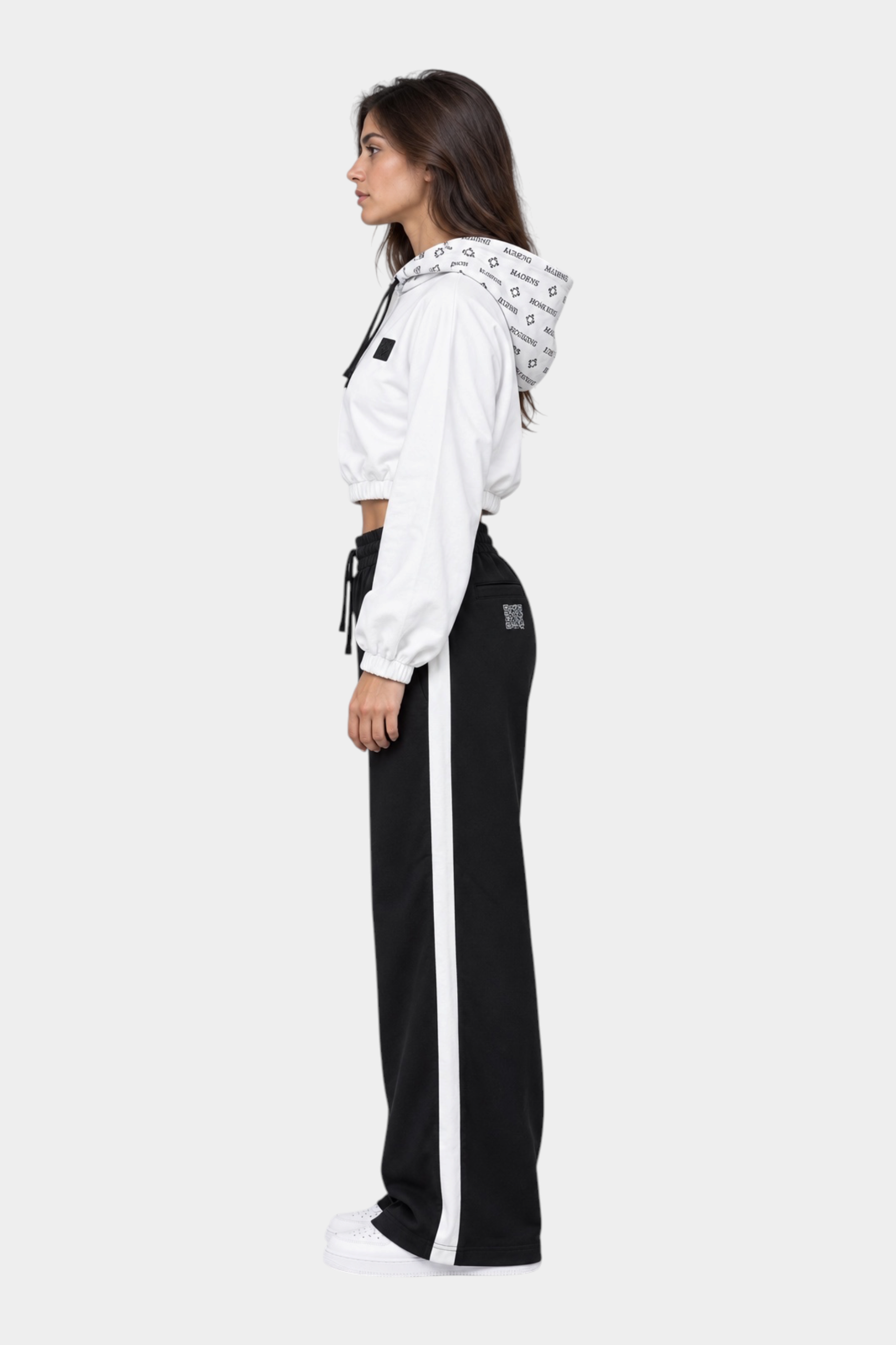 Completo coordinato crop logo iconico Donna Bianco HERO