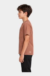 T-shirt logo iconico Bambino Marrone HERO
