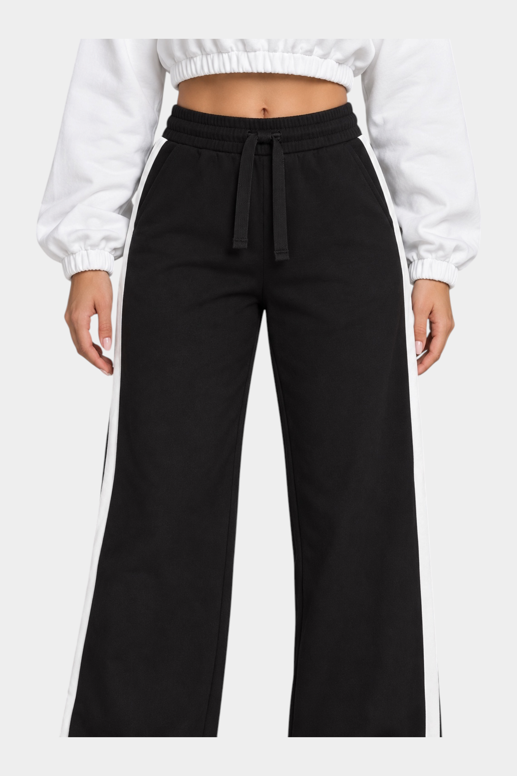 Completo coordinato crop logo iconico Donna Bianco HERO