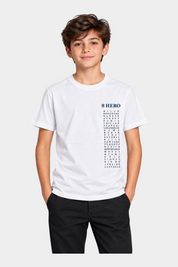 T-shirt logo iconico Bambino Bianco HERO