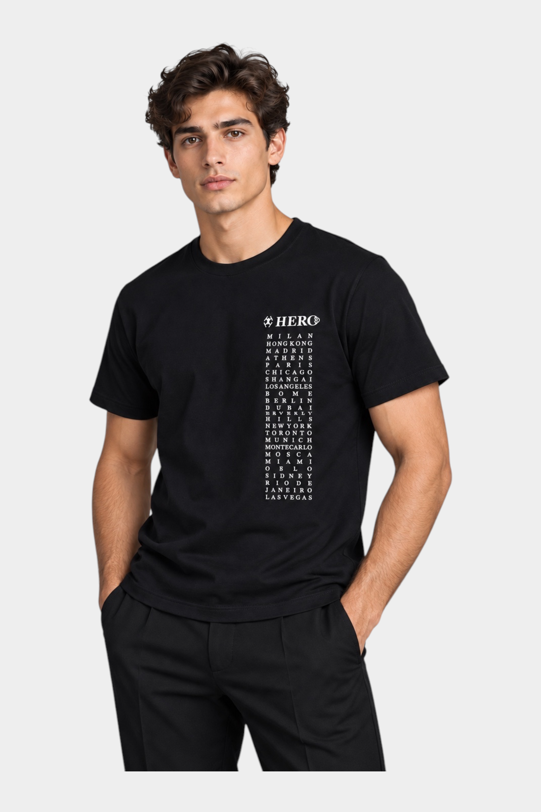 T-shirt logo iconico Uomo Nero HERO