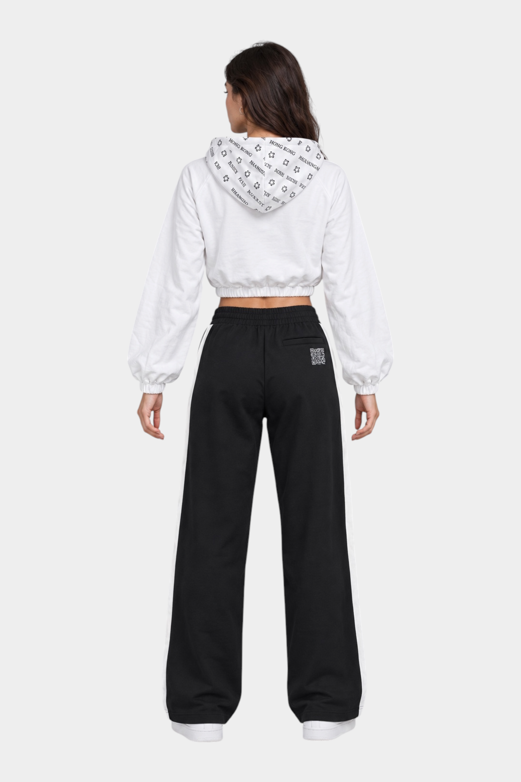 Completo coordinato crop logo iconico Donna Bianco HERO