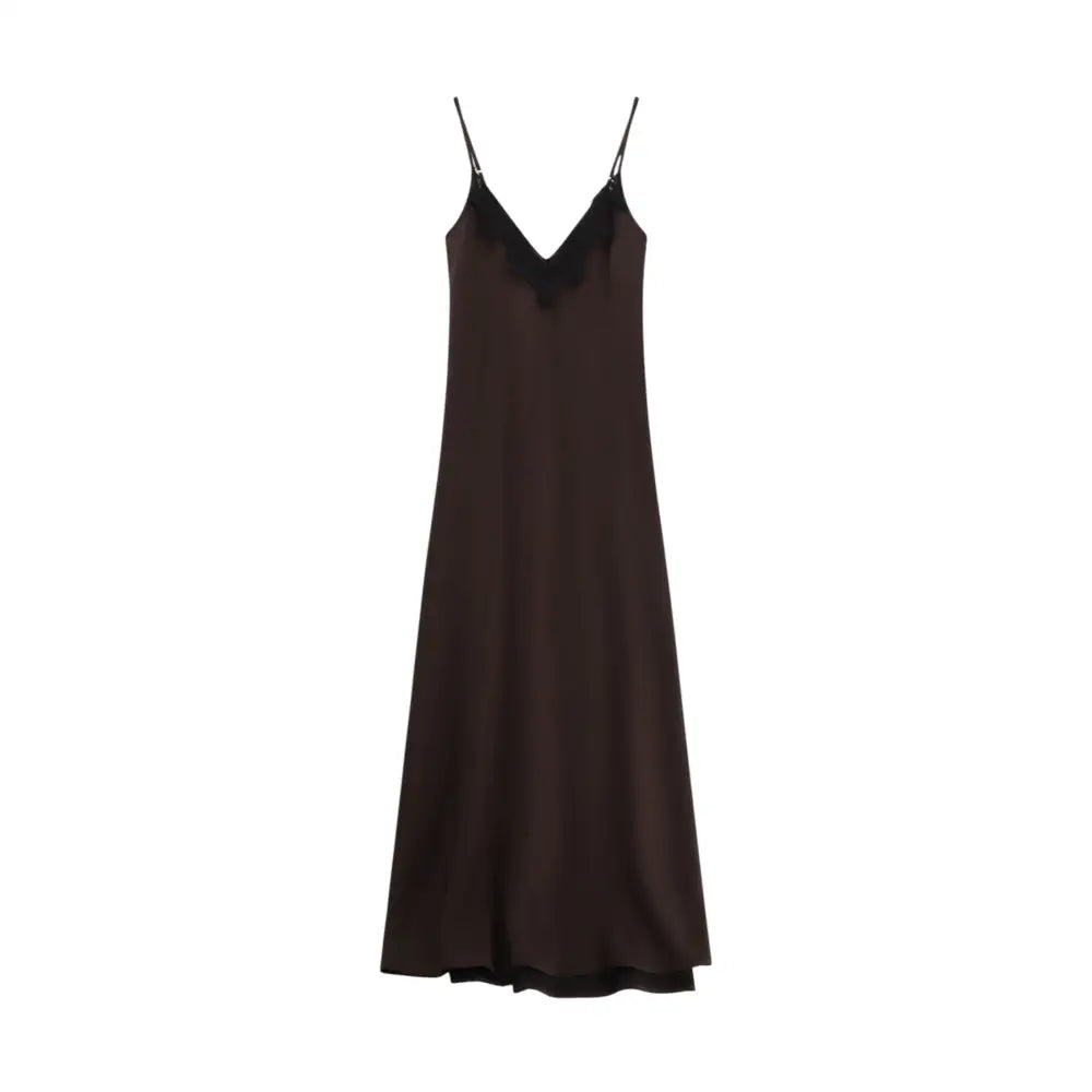 Abito lungo con spalline e pizzo scollo a v Donna Imperial Imperial