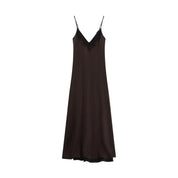 Abito lungo con spalline e pizzo scollo a v Donna Imperial Imperial