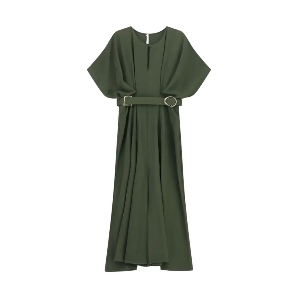 Abito lungo elegante con cintura in vita e spacco laterale Donna Imperial Imperial