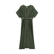 Abito lungo elegante con cintura in vita e spacco laterale Donna Imperial Imperial