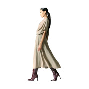 Abito lungo elegante con cintura in vita e spacco laterale Donna Imperial Imperial