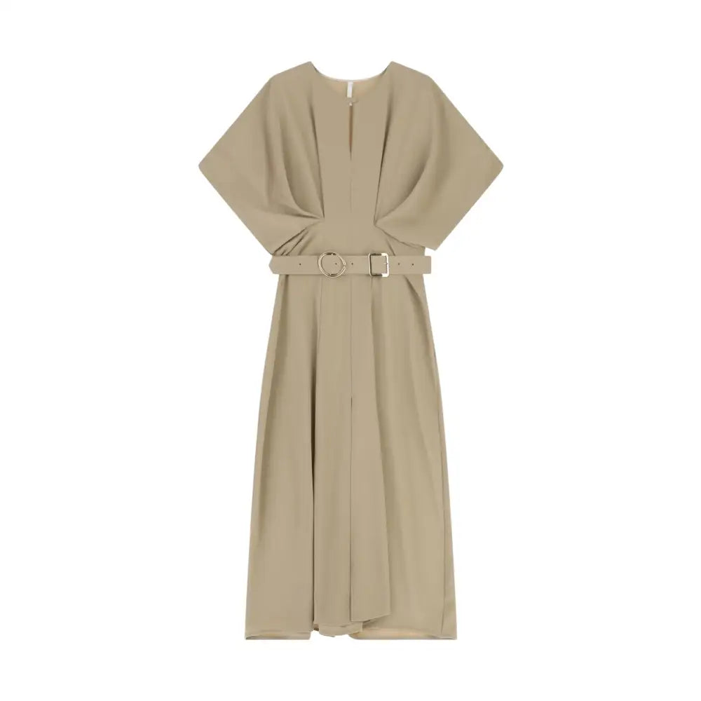 Abito lungo elegante con cintura in vita e spacco laterale Donna Imperial Imperial