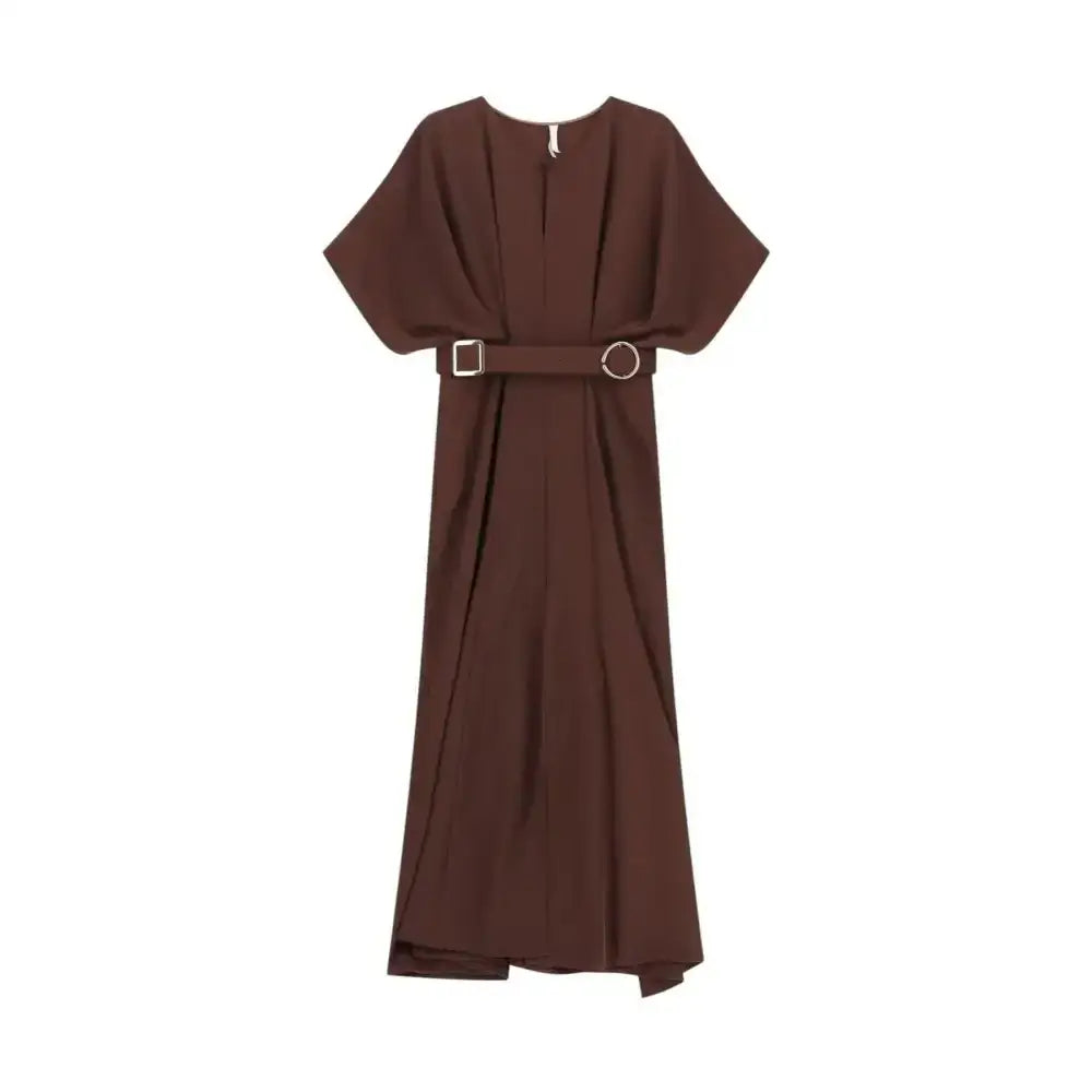 Abito lungo elegante con cintura in vita e spacco laterale Donna Imperial - Follower SRL