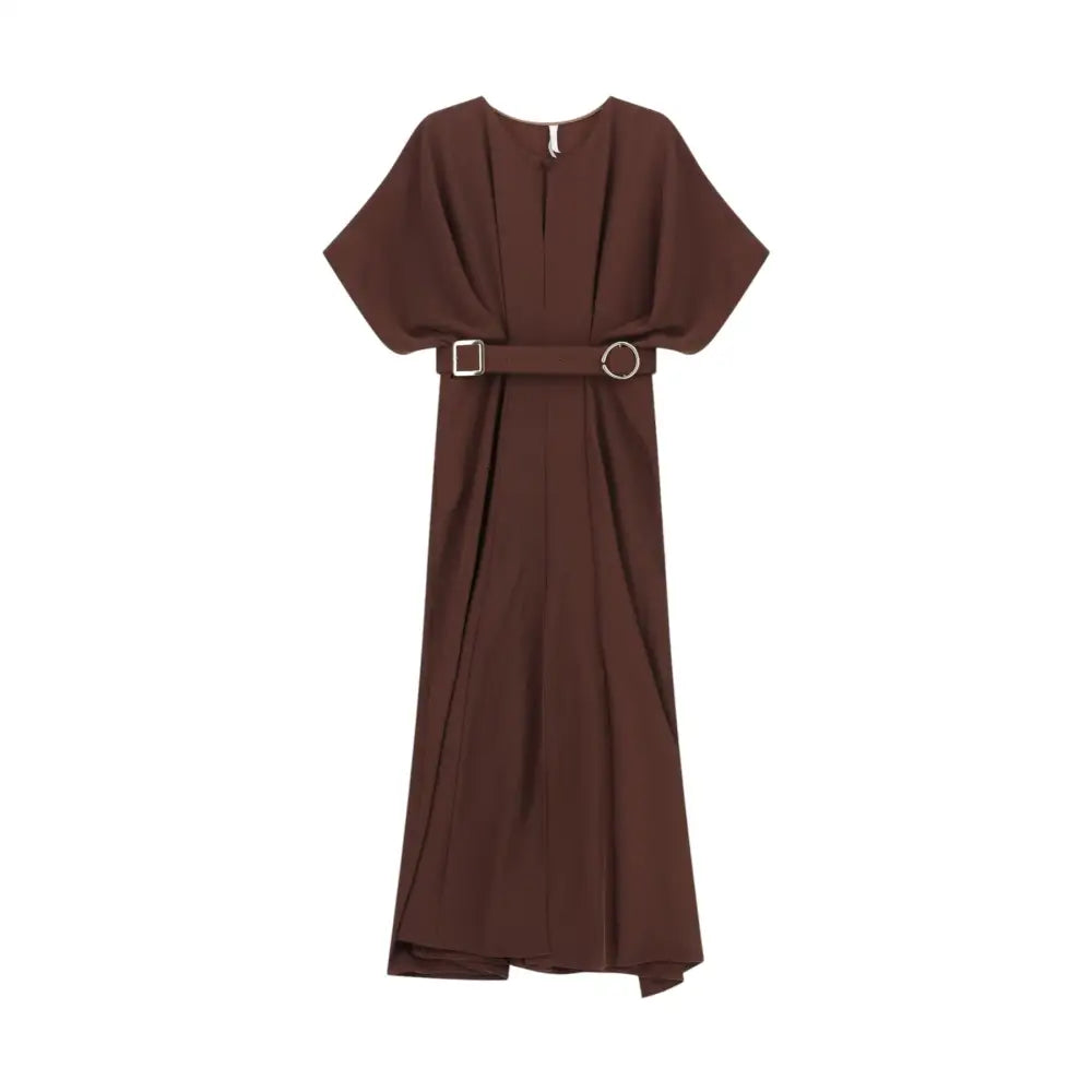 Abito lungo elegante con cintura in vita e spacco laterale Donna Imperial Imperial