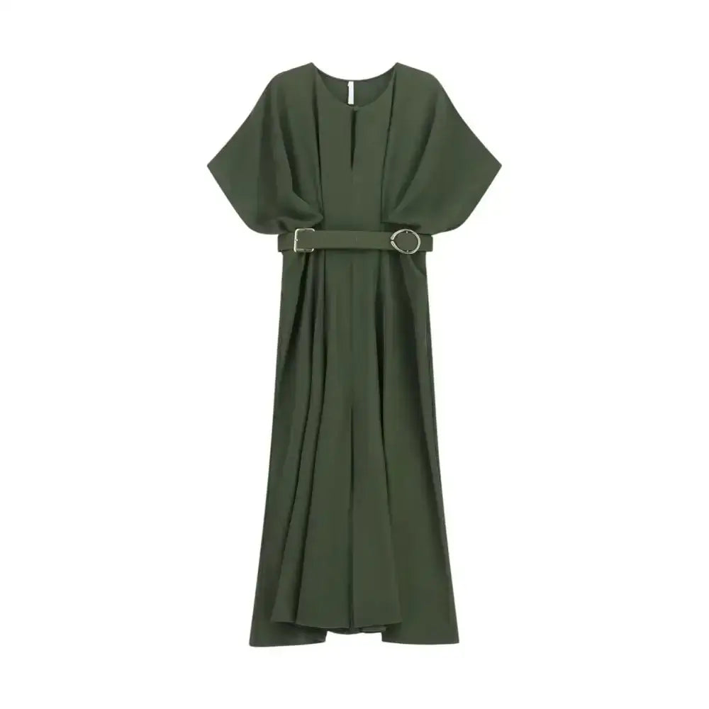 Abito lungo elegante con cintura in vita e spacco laterale Donna Imperial - Follower SRL