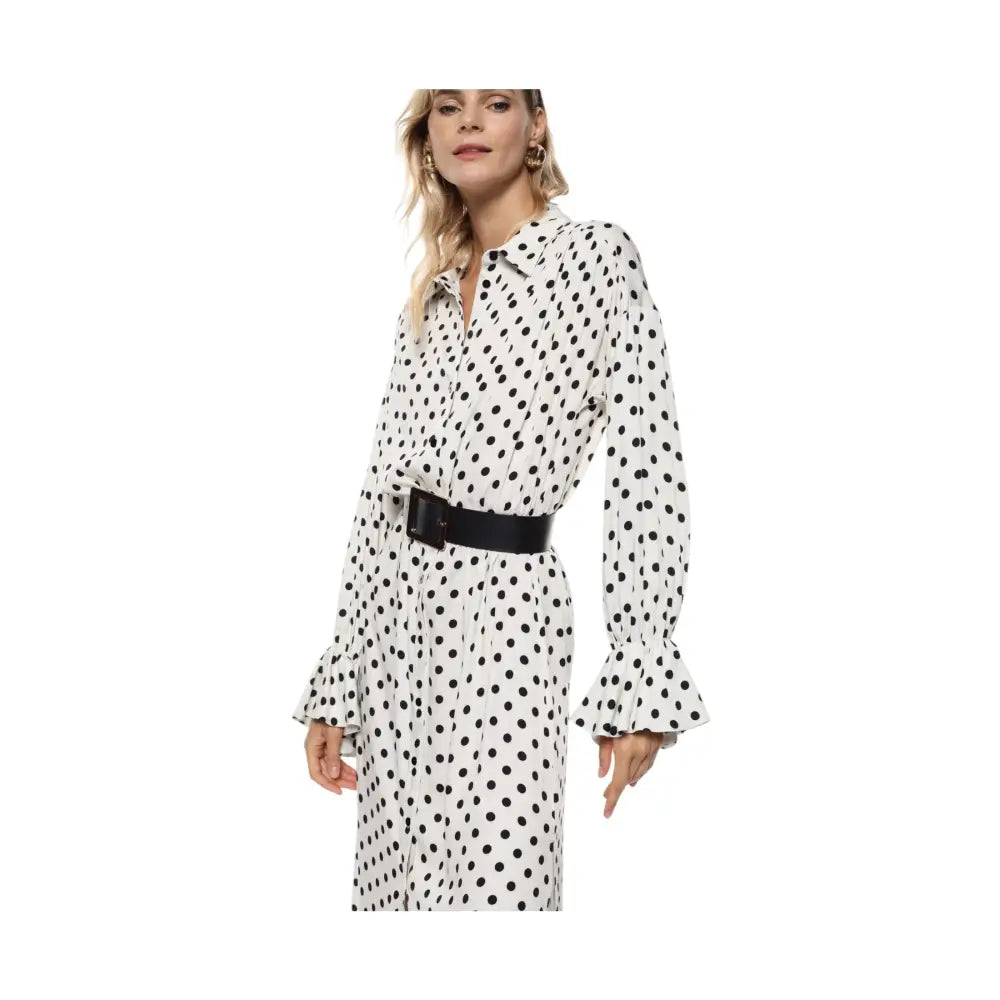 Abito midi a pois con cintura e maniche volant Donna Imperial Imperial