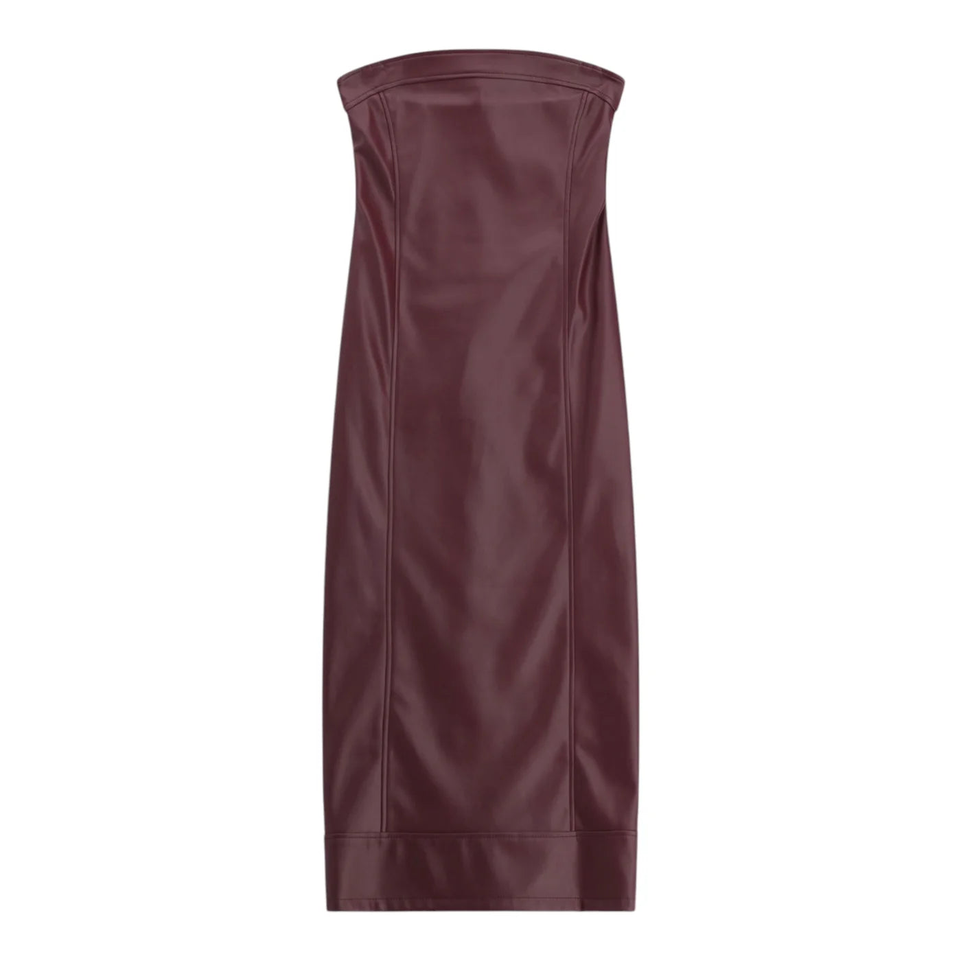 Abito midi senza spalline con scollo dritto donna bordeaux imperial - abiti