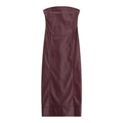 Abito midi senza spalline con scollo dritto donna bordeaux imperial - abiti