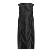 Abito midi senza spalline con scollo dritto donna nero imperial - abiti