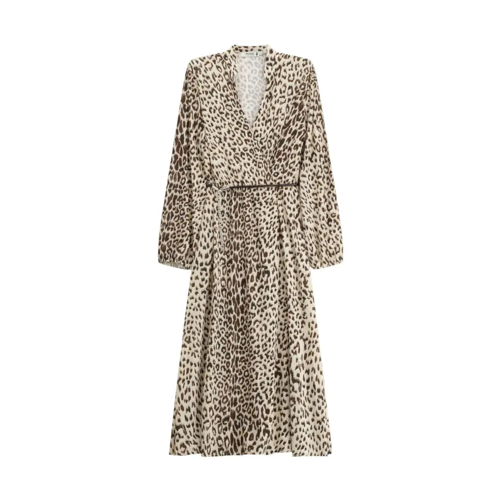 Abito midi stampa animalier con cintura Donna Please Please
