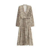 Abito midi stampa animalier con cintura Donna Please Please