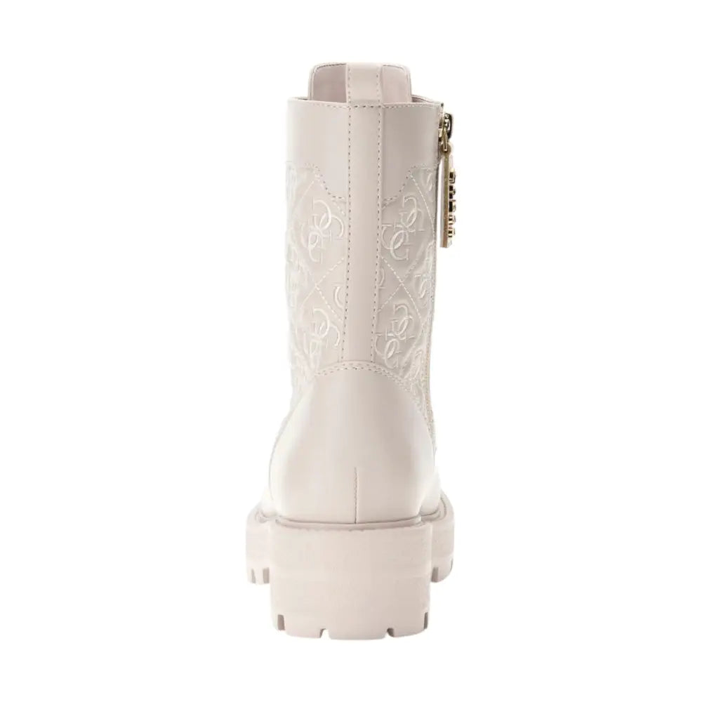 Anfibio yancee in ecopelle bianco con logo all over Donna Guess Guess