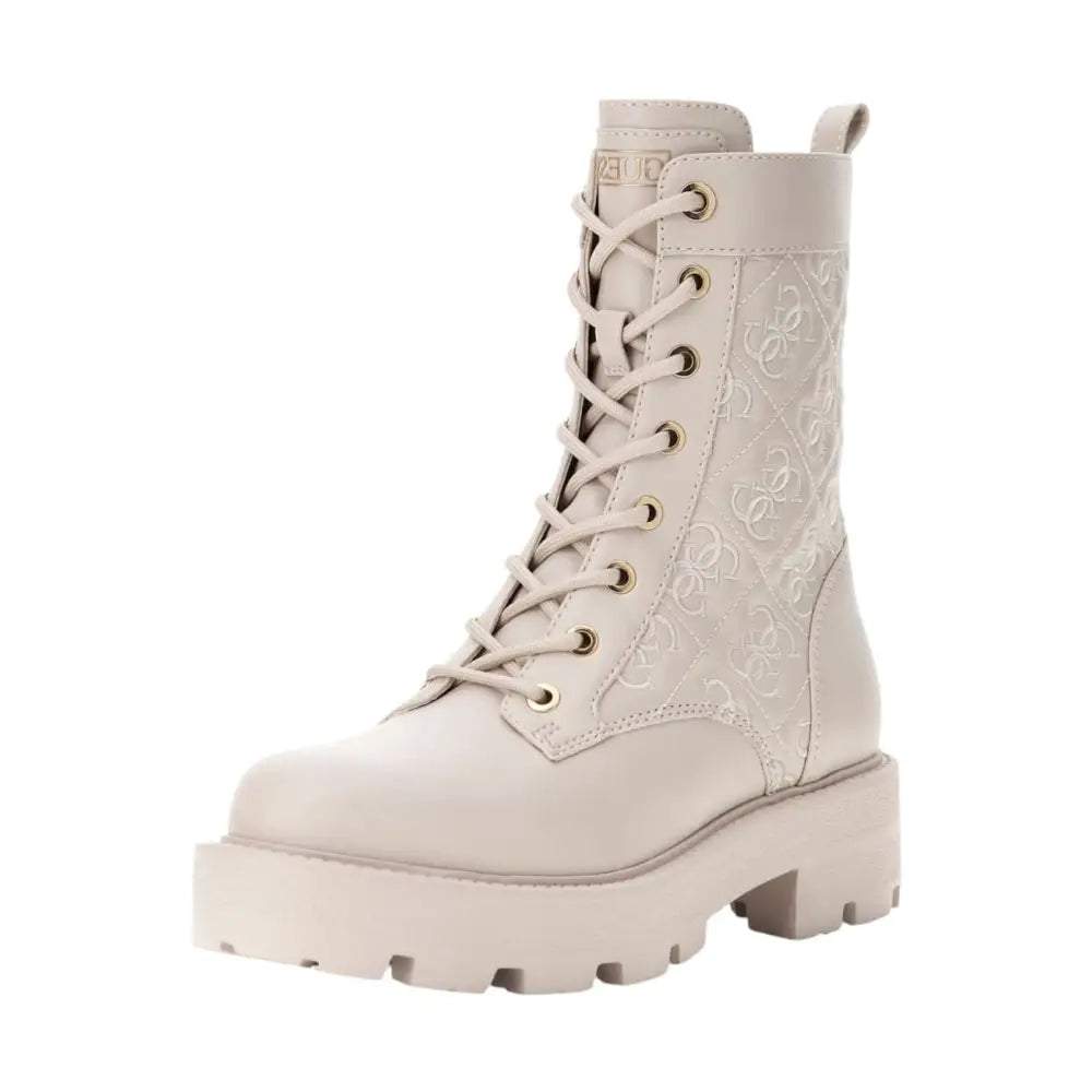 Anfibio yancee in ecopelle bianco con logo all over Donna Guess Guess