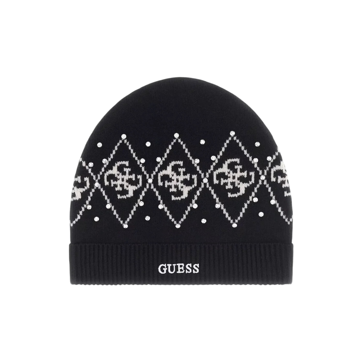 Berretto con strass donna nero guess - unica - cappelli