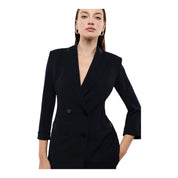 Blazer doppiopetto con maniche tre quarti donna blu imperial
