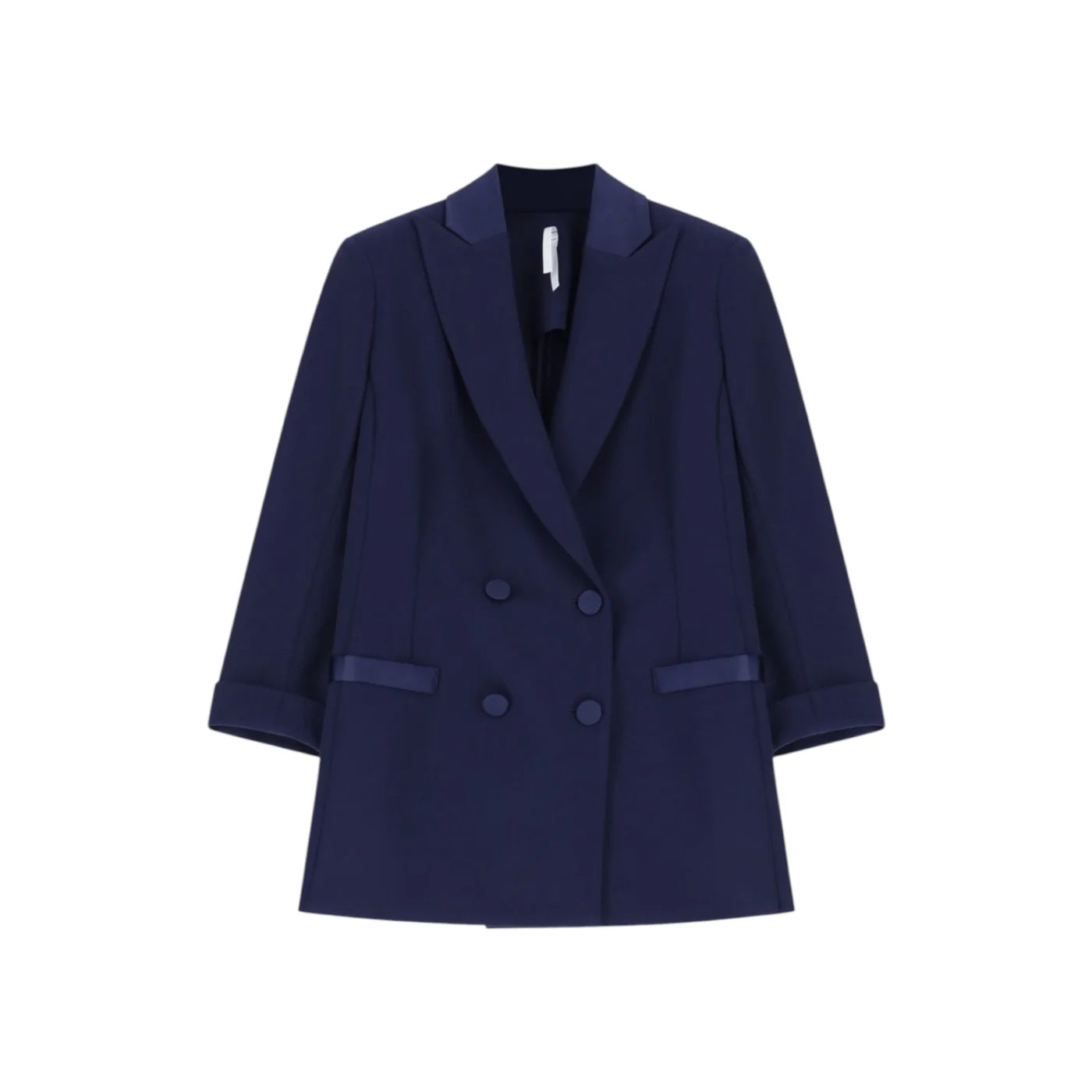 Blazer doppiopetto con maniche tre quarti donna blu imperial