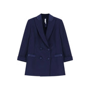 Blazer doppiopetto con maniche tre quarti donna blu imperial