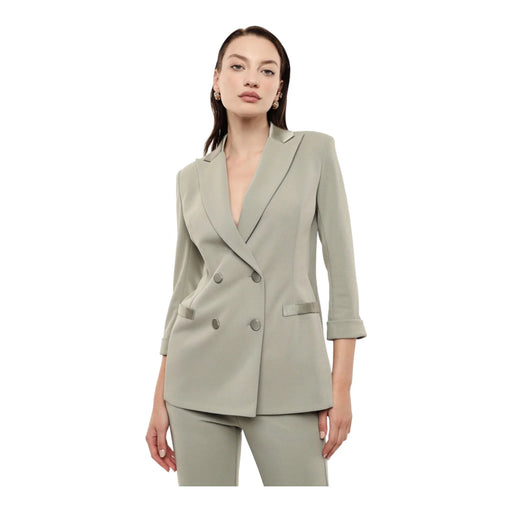 Blazer doppiopetto con maniche tre quarti donna verde imperial