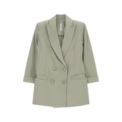 Blazer doppiopetto con maniche tre quarti donna verde imperial