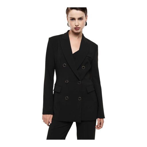 Blazer doppiopetto con tasche a pattina donna nero imperial