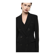 Blazer doppiopetto con tasche a pattina donna nero imperial