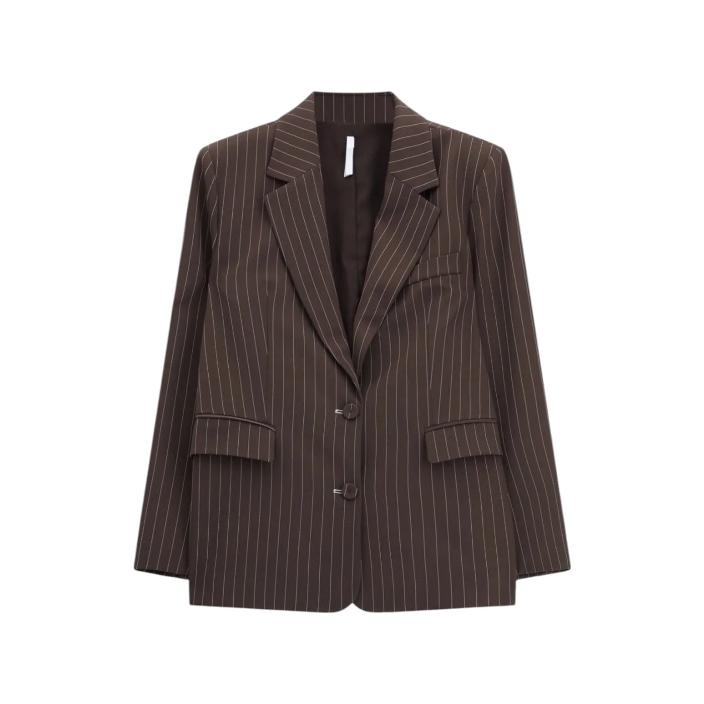 Blazer gessato regular-fit con tasche a filetto donna marrone imperial