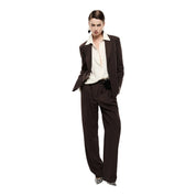 Blazer gessato regular-fit con tasche a filetto donna marrone imperial