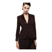 Blazer monopetto con revers a scialle e tasche donna bordeaux imperial