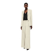 Blazer monopetto con tasche a patta laterali donna avorio imperial