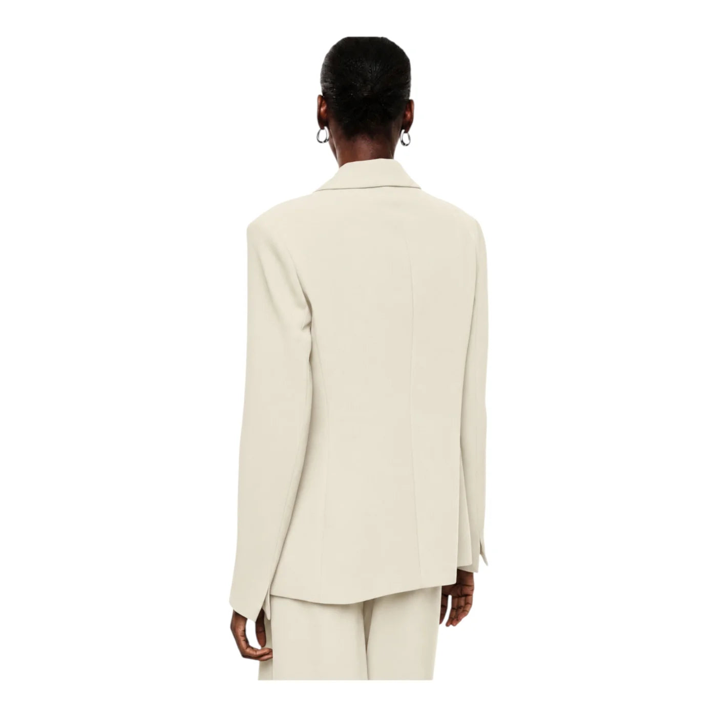 Blazer monopetto con tasche a patta laterali donna avorio imperial