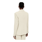 Blazer monopetto con tasche a patta laterali donna avorio imperial