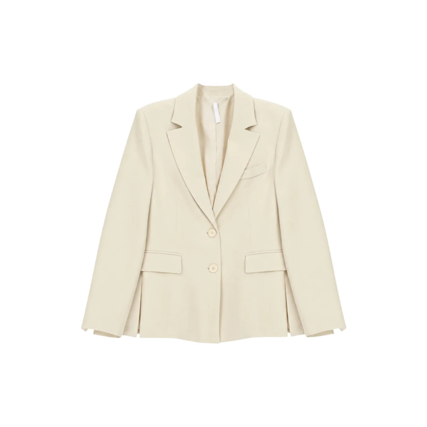 Blazer monopetto con tasche a patta laterali donna avorio imperial